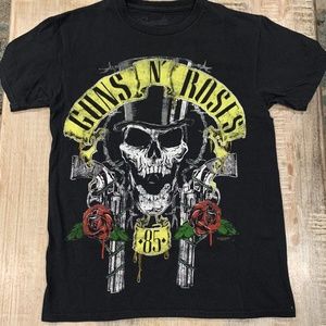 Guns N Roses Skull Gun Rock Band Retro Bravado Men